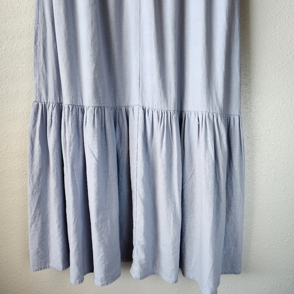 CYNTHIA ROWLEY Linen Viscose Blend Butterfly Sleeve Tiered Maxi Dress - Picture 4 of 12